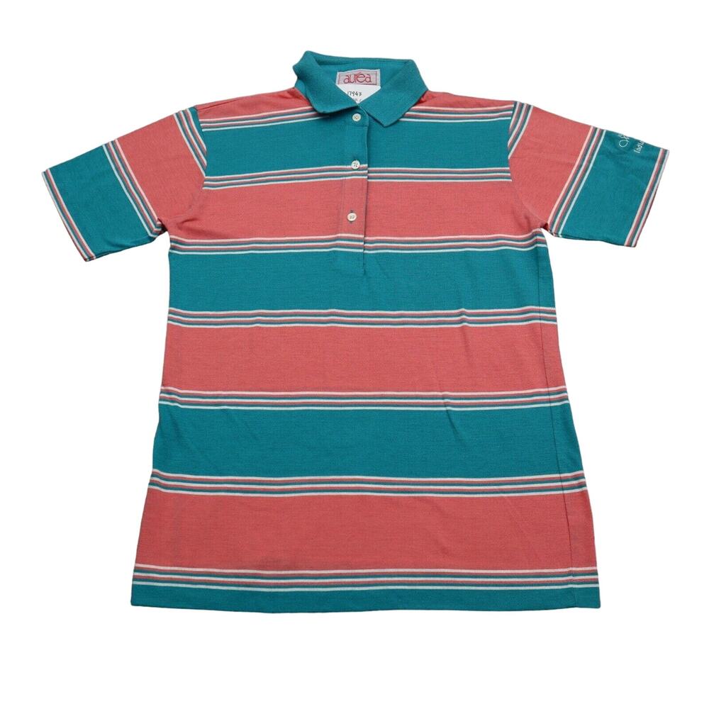 Aurea Shirt Womens S Multicolor Striped Chest Button Casual Collared Top